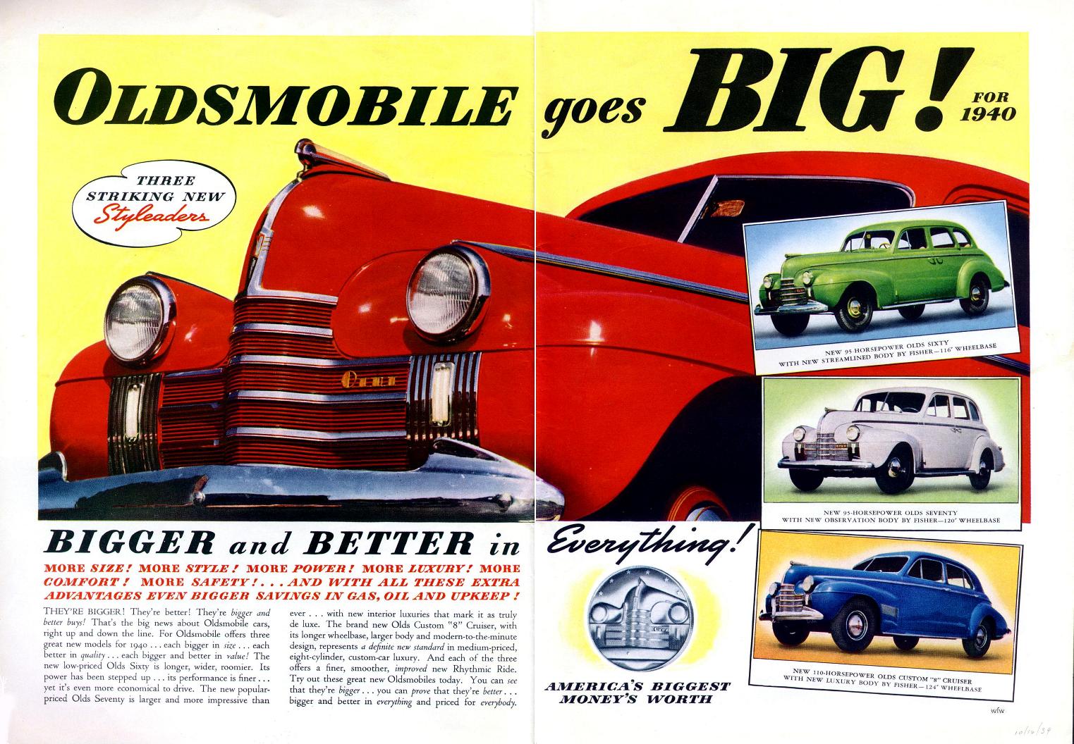 1940 Oldsmobile Auto Advertising